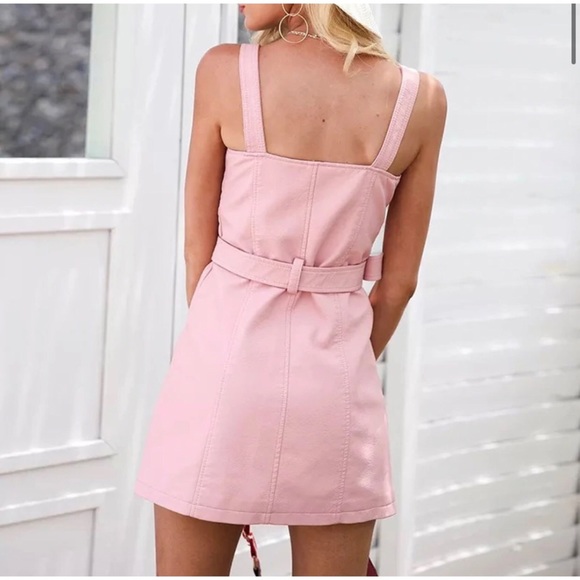 AFTF Basic Pu Leather Strap Mini Dress XL - Picture 3 of 9